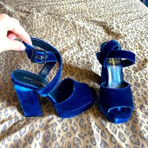 Brand new ( removed sticker on the bottom) blue suede platform YSL pumps!